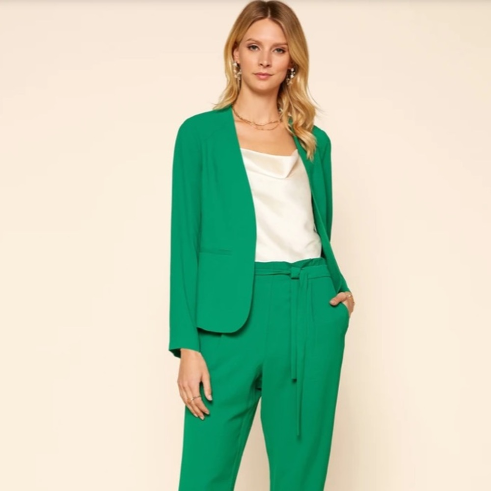SKIES ARE BLUE collarless blazer jacket